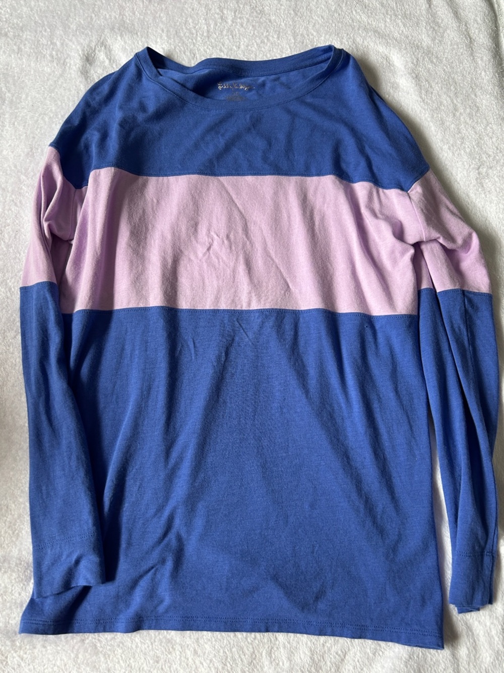 Lilly Pulitzer Purple Finn Long Sleeve Stripe Shirt